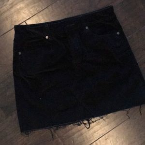 Blank NYC Black Velvet Denim Mini Skirt